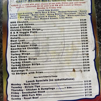 R & R Soul Food menu 3